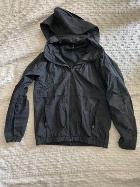 all in motion Black Hooded Windbreaker Jacket